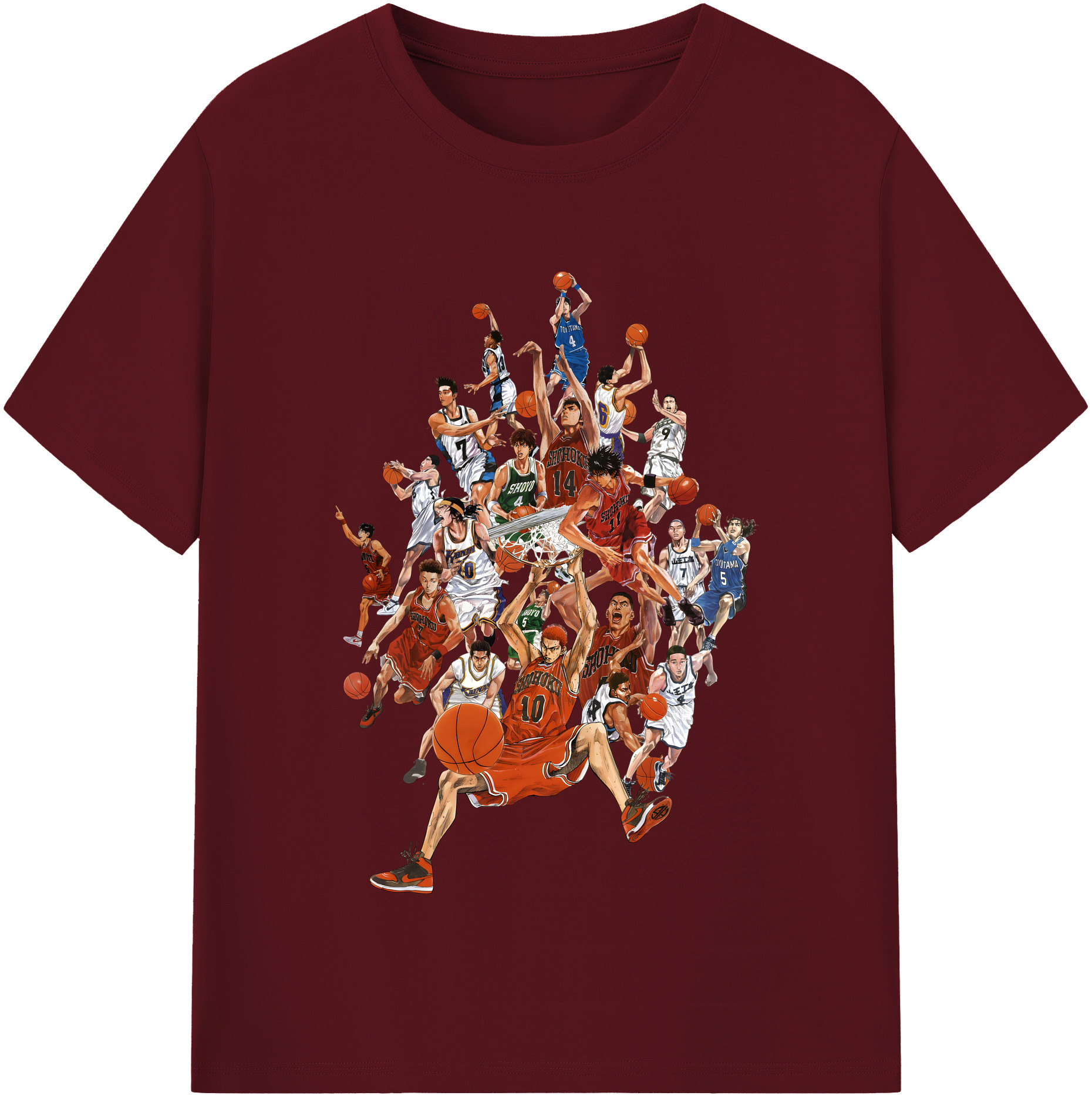 SLAM DUNK／スラムダンク 綿100％半袖Tシャツ（フロントプリント）